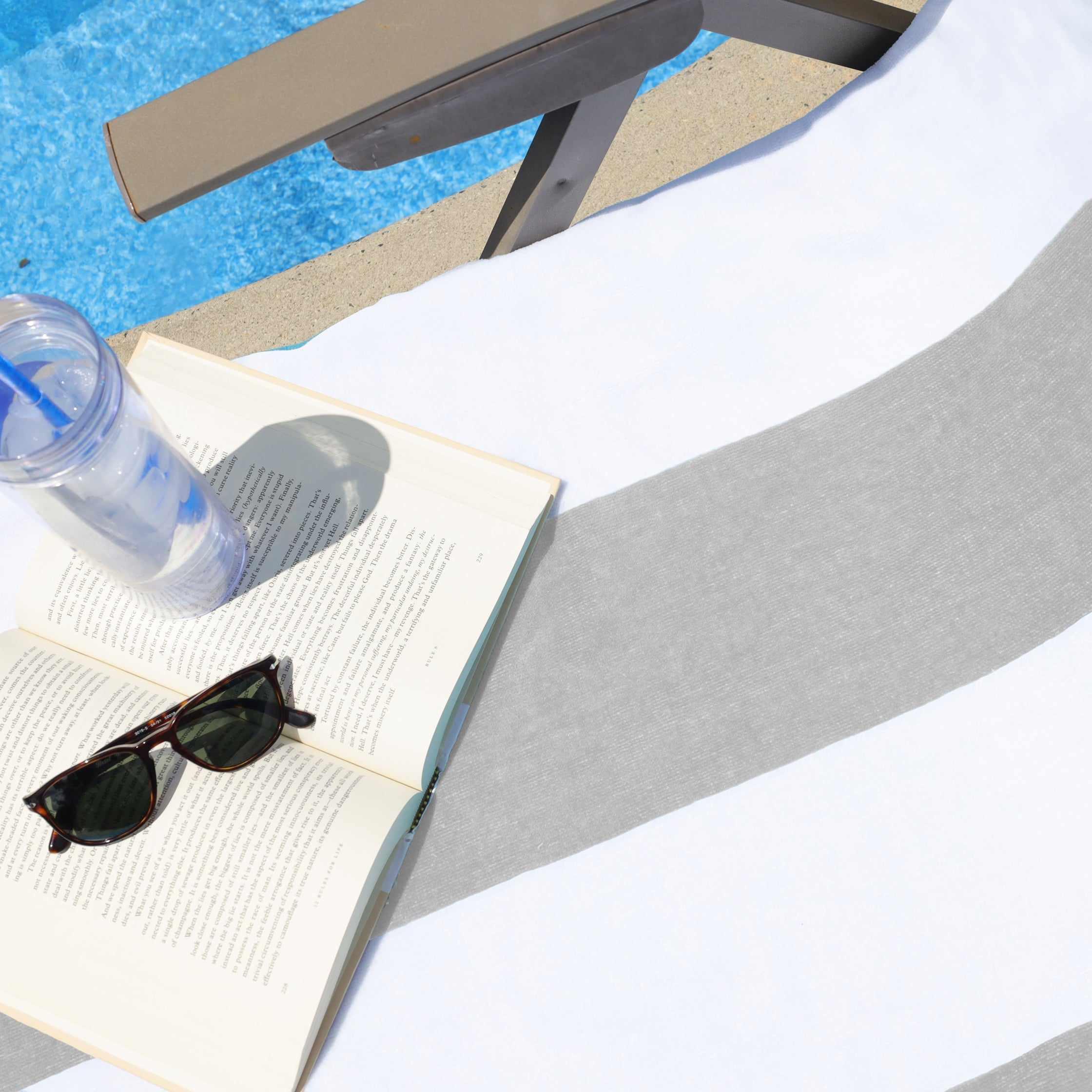 Premium Cabana Striped Cotton Chaise Lounge Chair Cover Set – Standard Size, UV & Water Resistant – Perfect for Poolside, Patio, and Outdoor Furniture Protection
