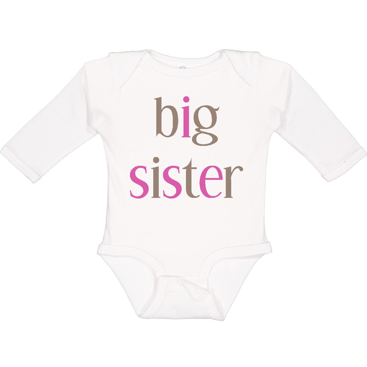 Inktastic Big Sister Long Sleeve Baby Bodysuit - Cute Sibling Outfit for Newborns & Infants - Perfect for Family Photos, Holidays & Special Occasions
