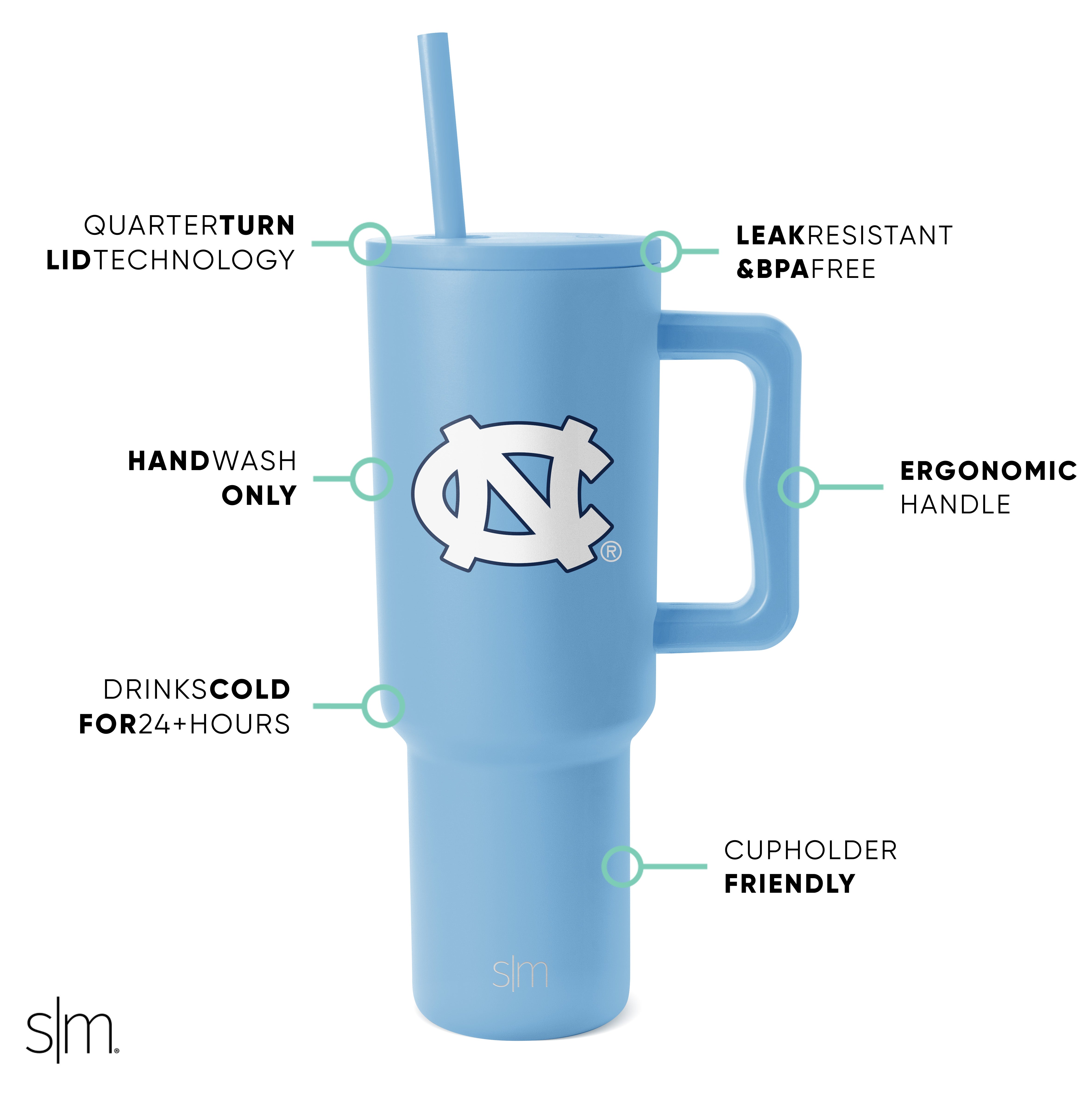 Collegiate Trek Tumbler - Insulated Stainless Steel Water Bottle with Lid for College Students | Perfect for Campus, Hiking & Outdoor Adventures