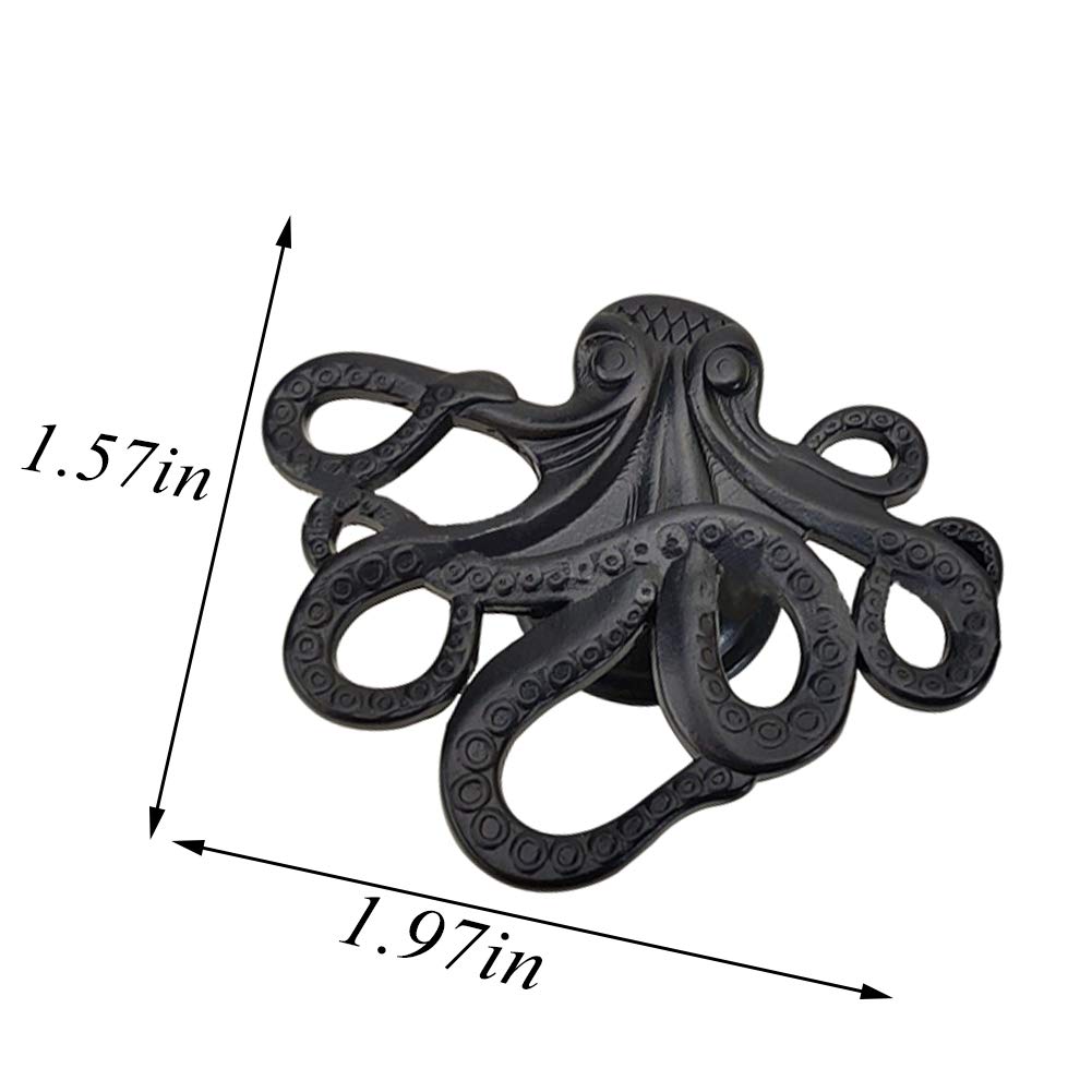 Octopus Drawer Knobs 4pcs - Zinc Alloy Nautical Pull Handles for Cupboard Dresser Wardrobe - Beach Theme Home Decor