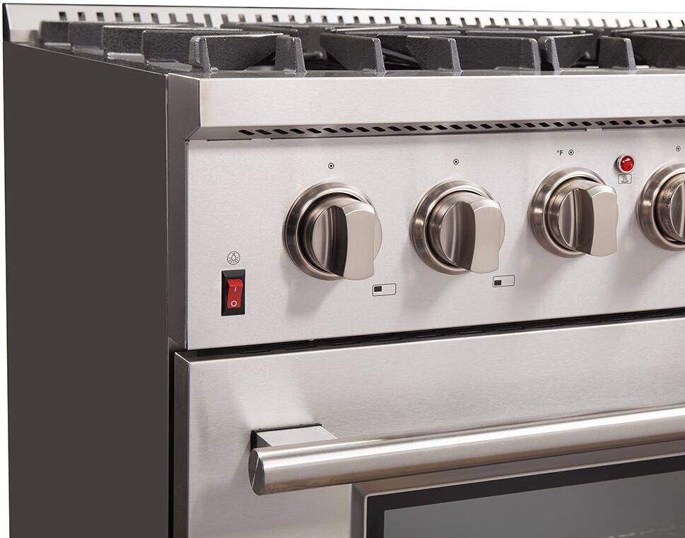 Forno Galiano Gold Professional 36-inch 5.36 cu. ft. Freestanding Dual Fuel Range - Gas Stove & Electric Oven in Stainless Steel (Model FFSGS6156) | Perfect for Home Kitchens & Professional Cooking