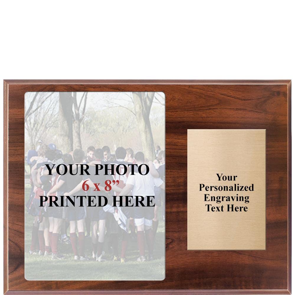 Custom 13x10 Wood Photo Metal Plaque - Personalized Engraved Gift for Home & Office Decor