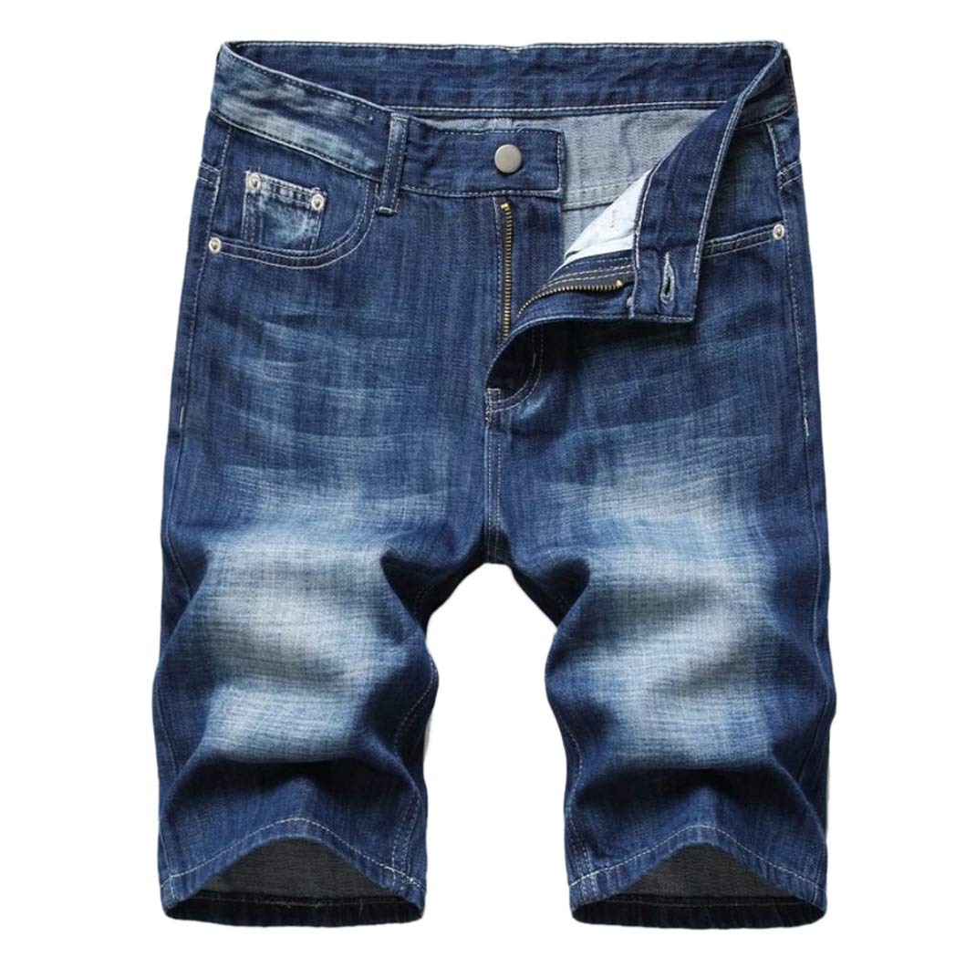 Amoystyle Men's Stretch Ripped Denim Shorts - Comfortable Distressed Jean Shorts for Men (Size 29-40) - Perfect for Summer, Beach, and Casual Outings