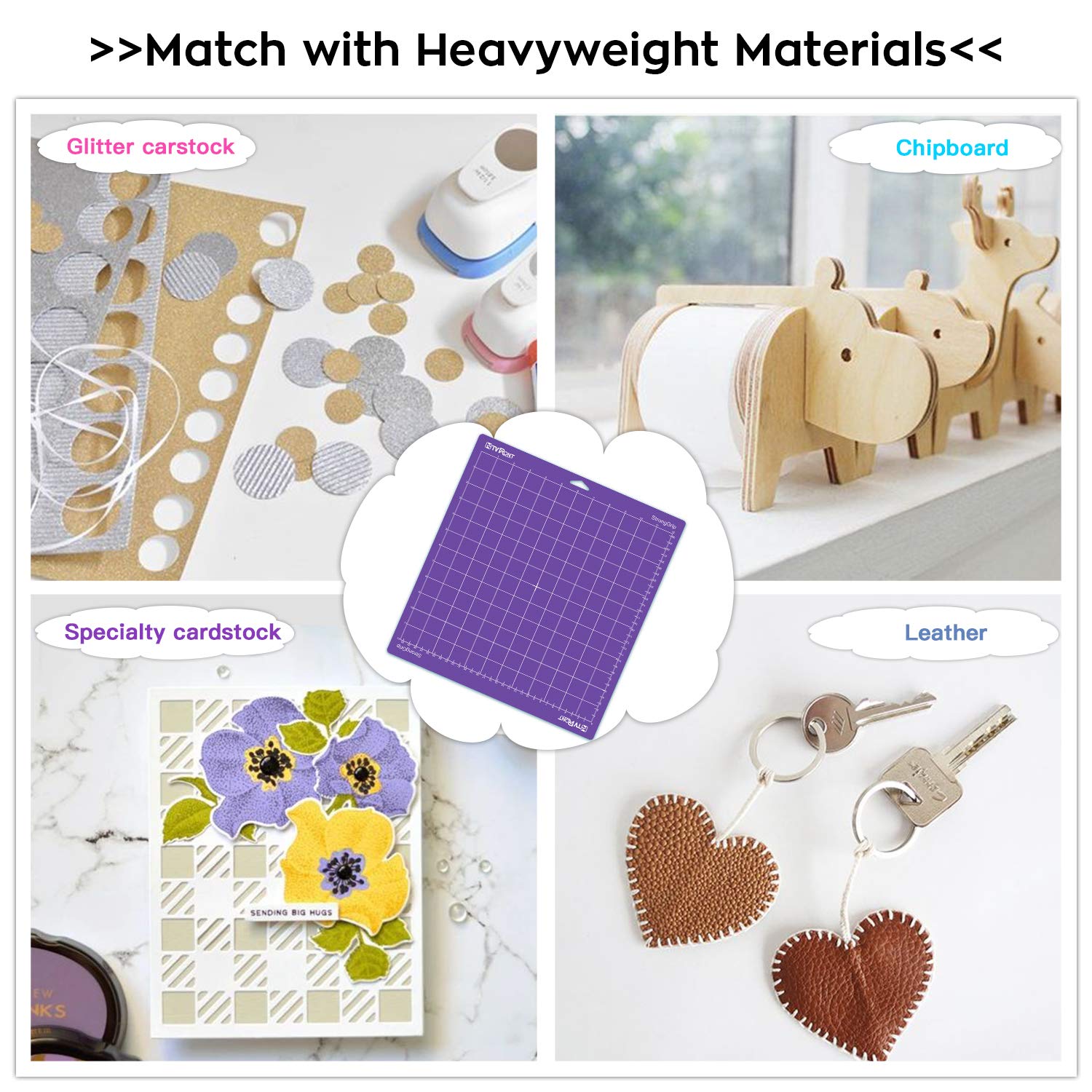 HTVRONT 12x12 Strong Grip Cutting Mat 3 Pack - Replacement Sticky Mats for Cricut Maker 3, Maker, Explore 3, Air 2, Air & One - High Adhesive Quilting Craft Mats for Vinyl, Paper & Fabric Cutting - Perfect for DIY Projects, Scrapbooking & Home Decor