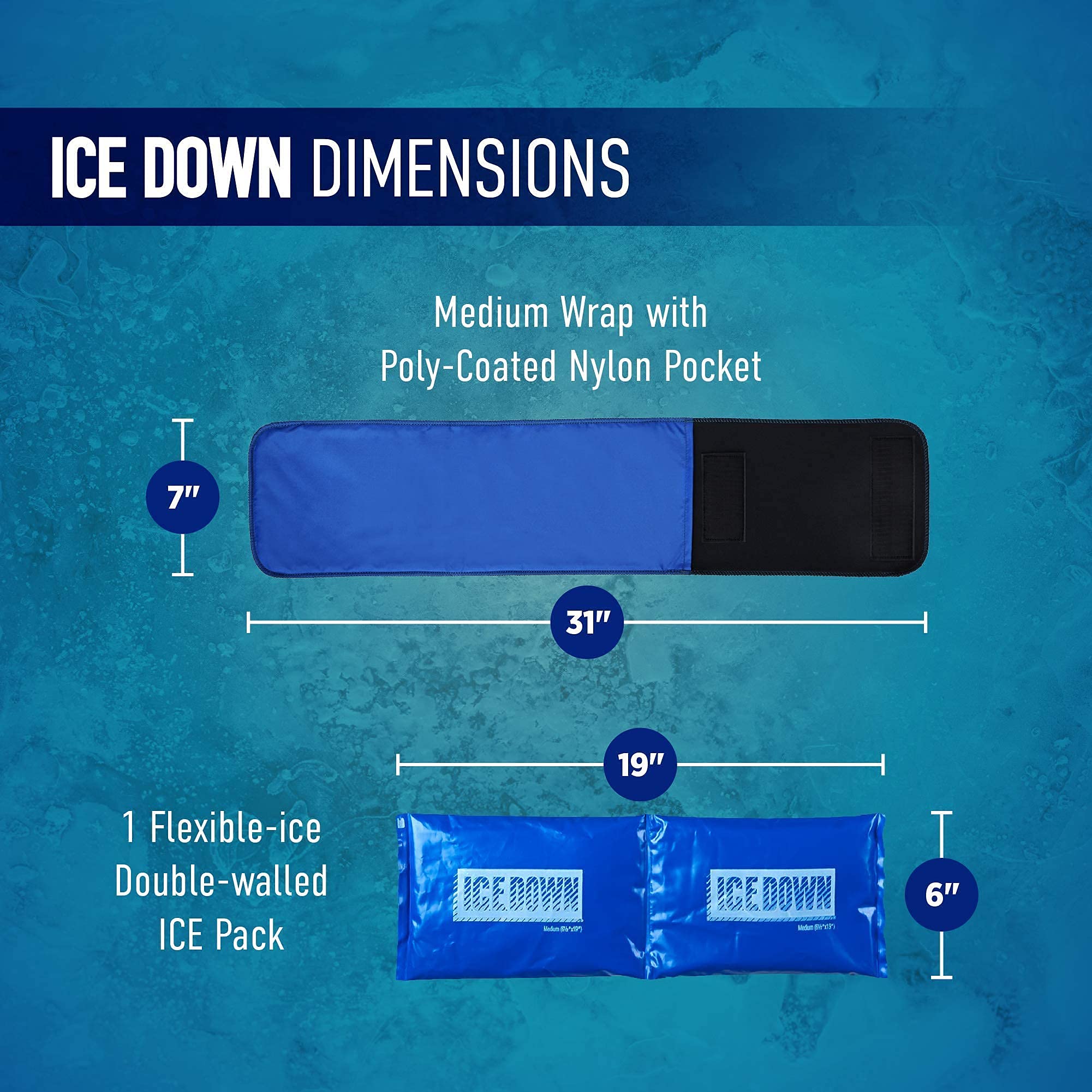 Medium Neoprene Ice Pack Wrap with 2 Gel Cold Packs - Reusable Back, Hip & Knee Ice Therapy Wrap for Pain Relief (7