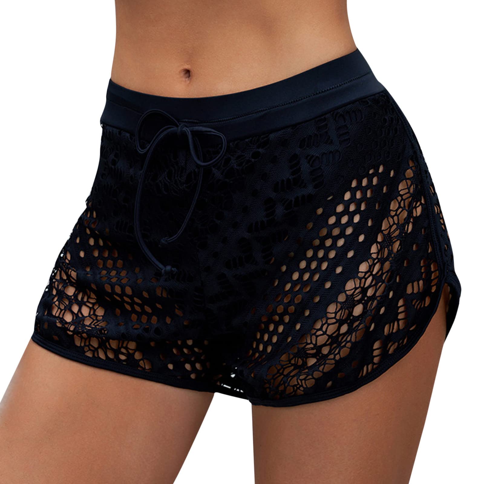 Women's High Waist Bikini Swim Bottoms - Long Beach Running Shorts for Swimming, Surfing & Yoga | Quick Dry Comfortable Swimwear for Active Lifestyles