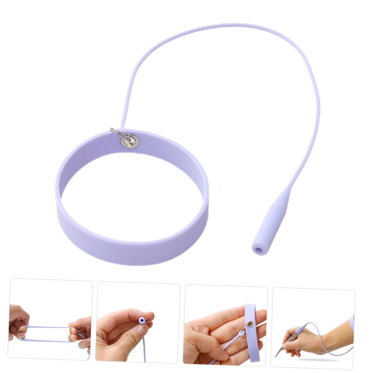 Premium Silicone Eyelash Tweezer Bracelet - Ergonomic Lash Applicator Wristband for Professional Eyelash Extensions (Purple) | Perfect for Salon, Home Use & DIY Beauty