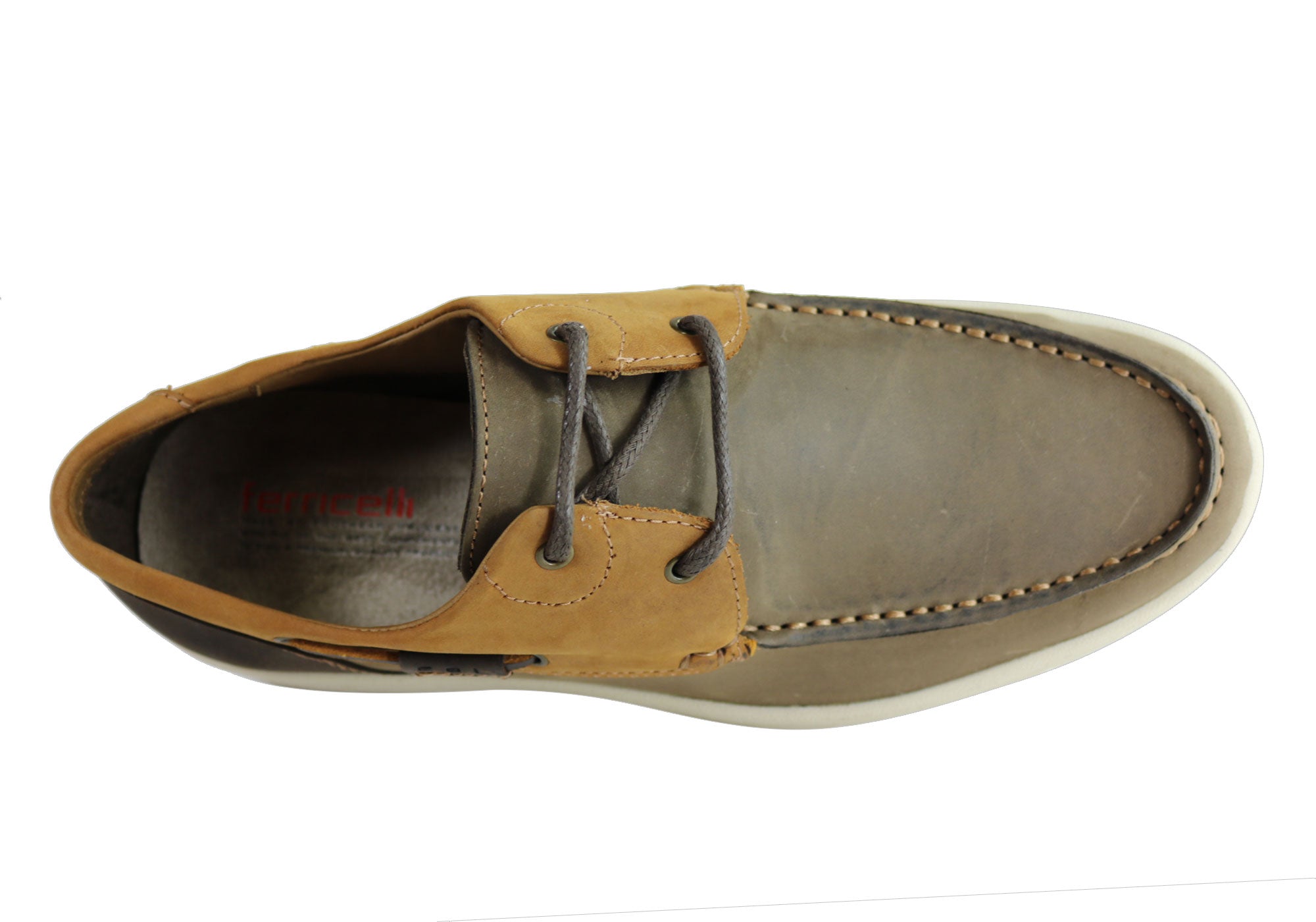 Ferricelli Men's Comfortable Cushioned Leather Lace-Up Casual Shoes - Perfect for Work, Walking & Everyday Wear