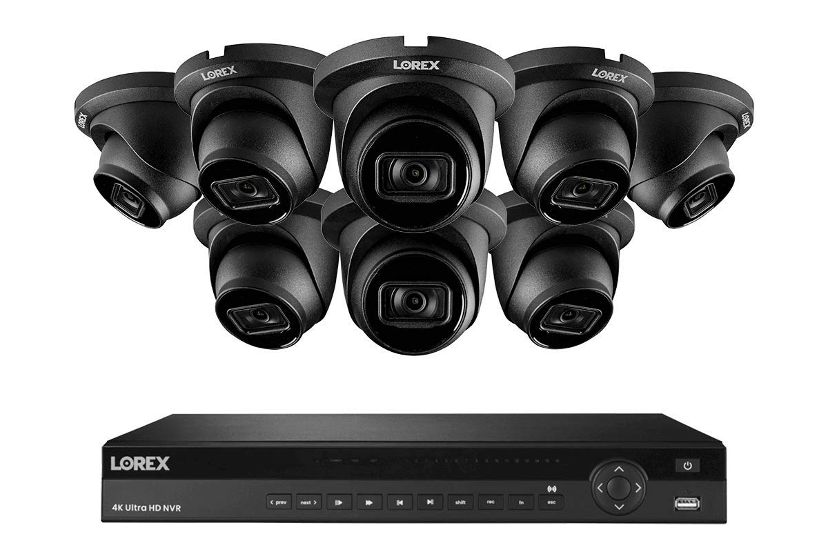 16-Channel 4K (8MP) Night Vision NVR Security System with Smart IP Dome Cameras - 30FPS Real-Time Recording, Two-Way Audio - Ideal for Home & Business Surveillance (8 Camera Kit, Black)