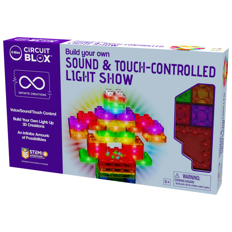 Circuit Blox™ BYO Sound & Touch Activated Light Show Kit - DIY Electronic Building Blocks for Kids & Teens - Perfect for STEM Learning, Science Projects & Interactive Play at Home or School
