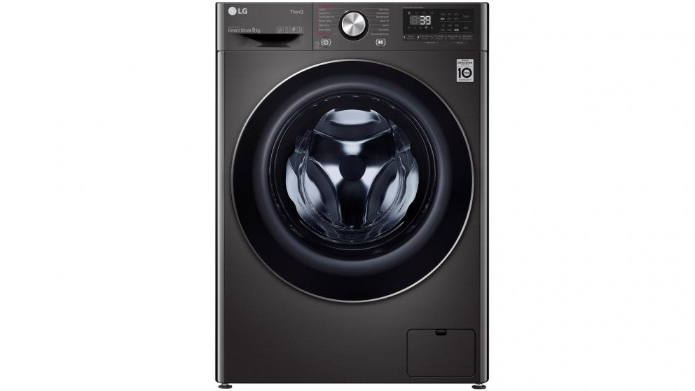 LG Series 9 9kg Front Load Washing Machine with Turbo Clean 360 - Energy Efficient, Quiet Operation - Black Steel (WV9 1409B) - Perfect for Apartments and Large Families