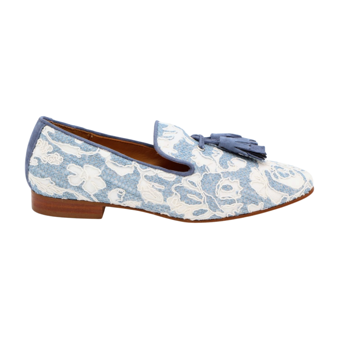 PEDRO MIRALLES Blue & White Embossed Tassel Loafers 3660 - Classic Casual & Office Shoes for Men | Perfect for Business, Weddings & Formal Events