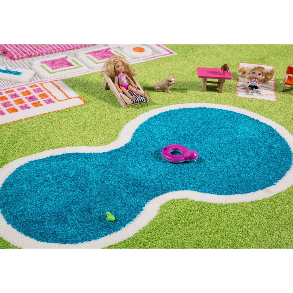 IVI Play Rug Playhouse - Large Green Indoor/Outdoor Kids Play Mat for Fun & Learning - Perfect for Playrooms, Daycares & Backyards