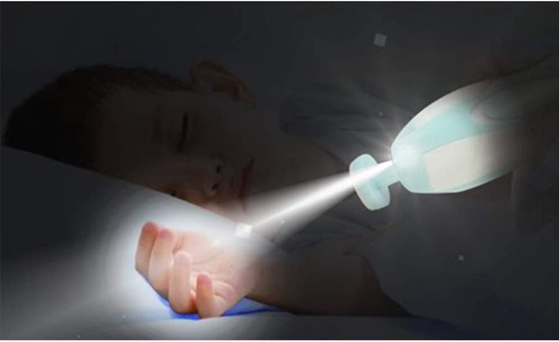 Electric Baby Nail Trimmer with LED Light - Safe & Gentle Nail Clippers Kit for Newborns, Infants & Toddlers | 6 Replaceable Grinding Heads for Fingernails & Toenails | Perfect for Home Use, Travel & Baby Care Essentials