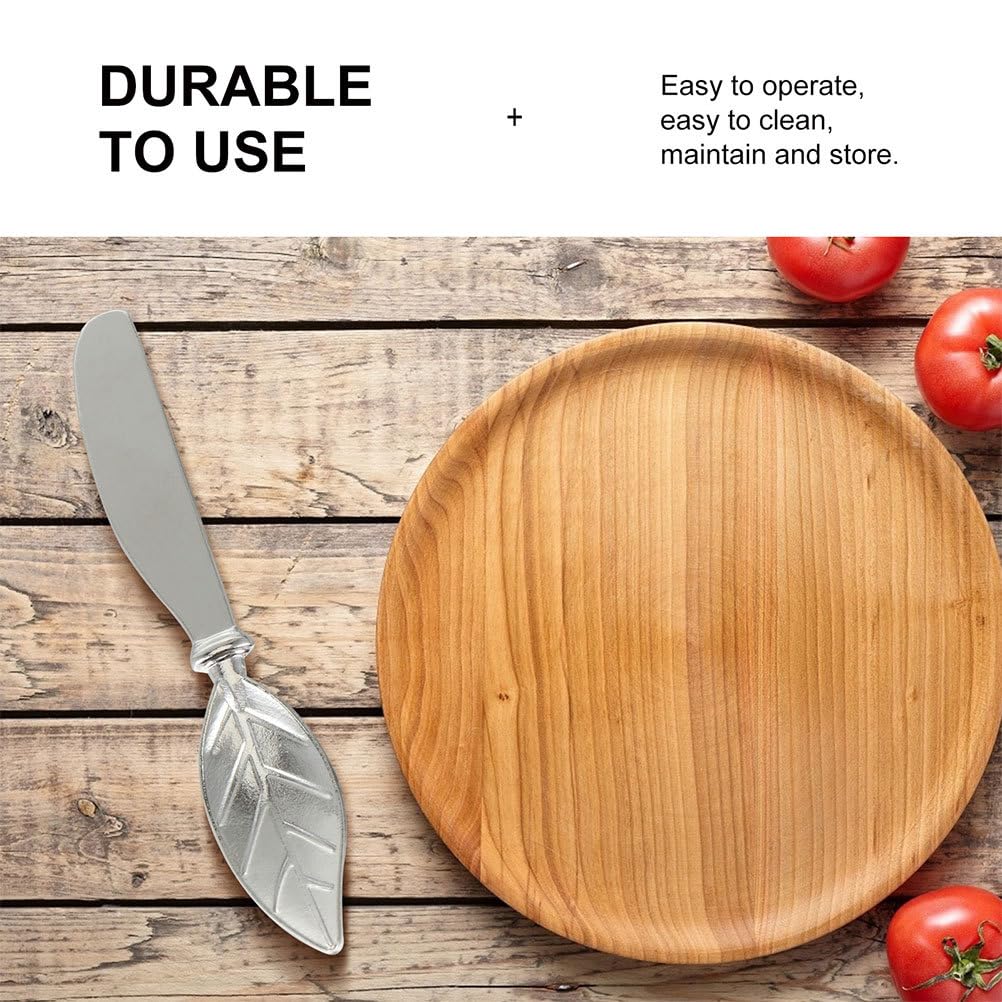 3-Piece Zinc Alloy Butter Cutter Set - Leaf-Shaped Cheese Spreader & Scraper for Peanut Butter, Jam, Cream Cheese | Kitchen Utensils for Baking, Cooking & Food Prep