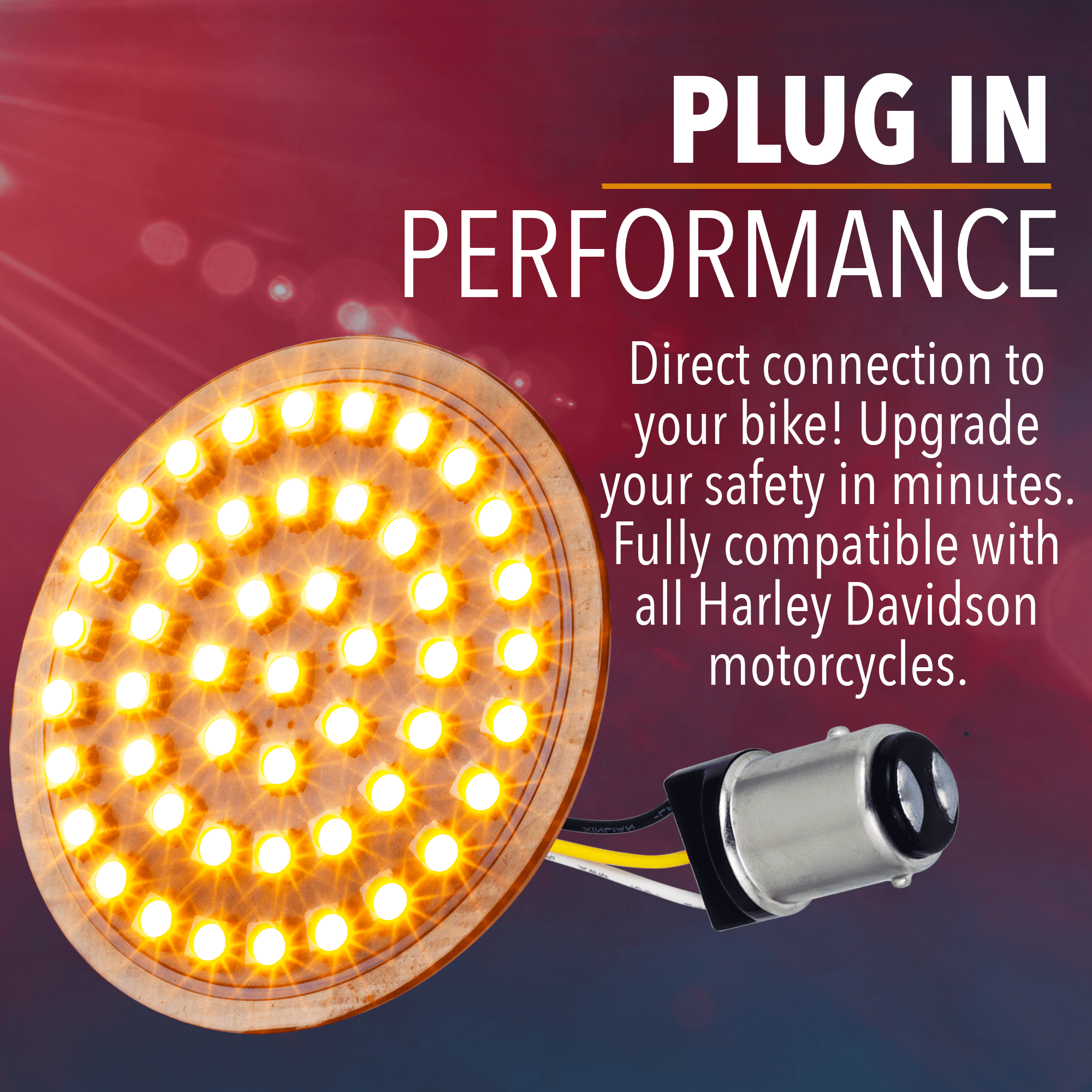 **Eagle Lights 2nd Gen LED Turn Signal Kit for Harley Davidson - Front 1157 & Rear 1156 Amber Lights - High Visibility for Day & Night Riding**