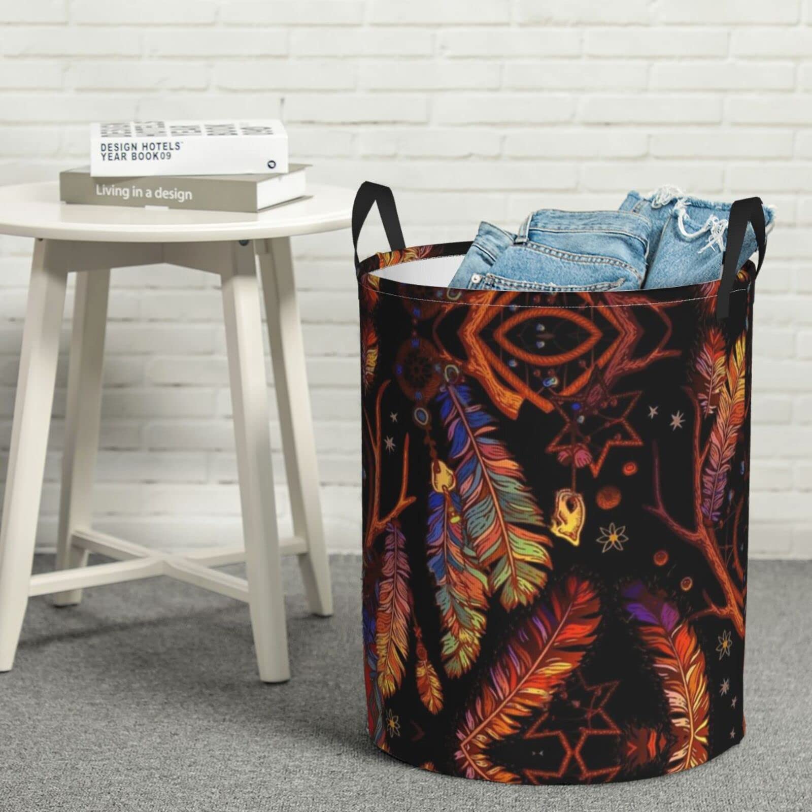 Native American Laundry Hamper - Large Woven Clothes Basket for Dirty Laundry Storage | Perfect for Bedroom, Closet & Laundry Room Organization