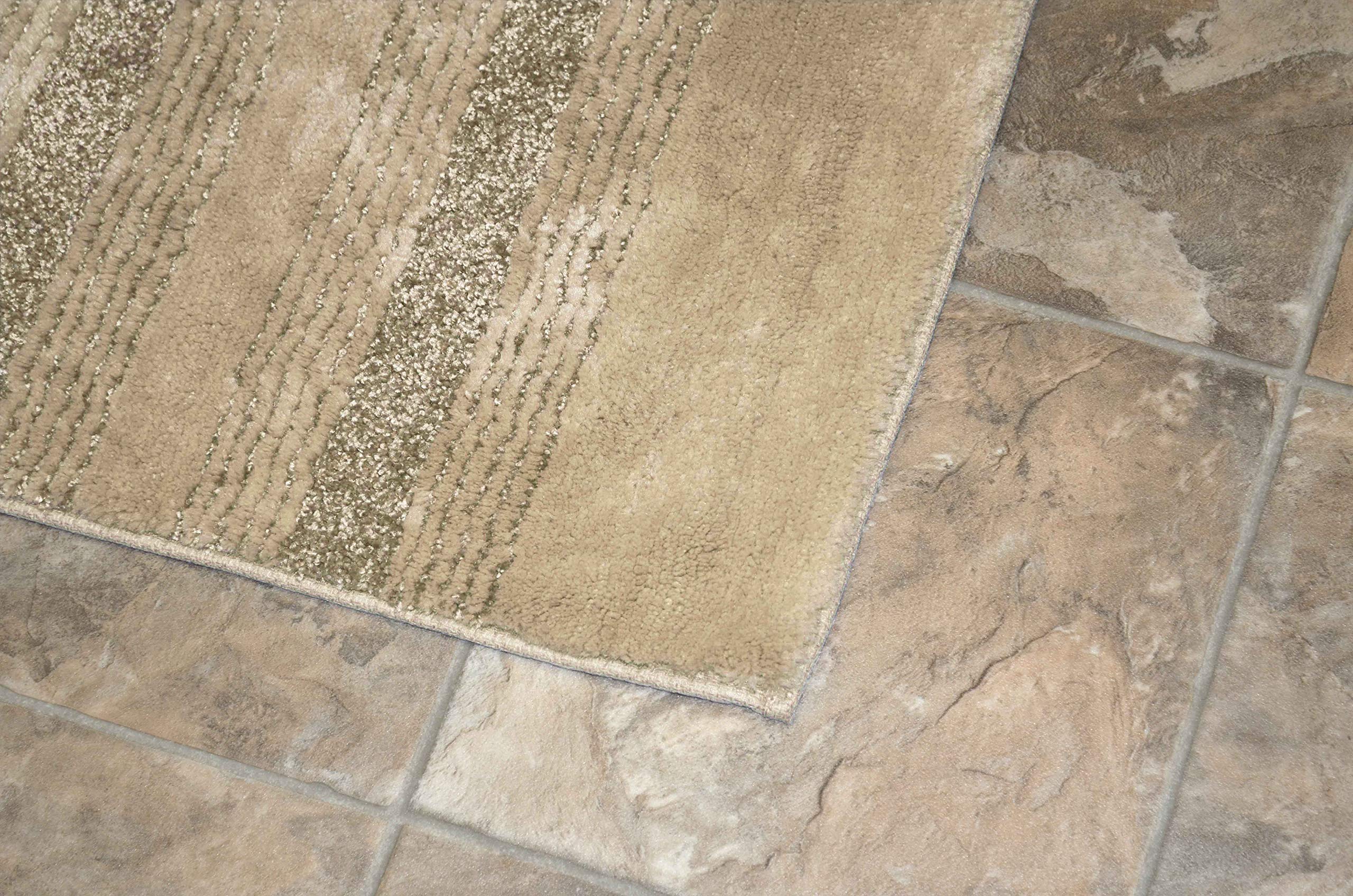 Garland Rug Essence Nylon Washable Area Rug 24x40 Inches - Soft Linen Design for Living Room, Bedroom & Entryway - Stain Resistant & Easy Clean