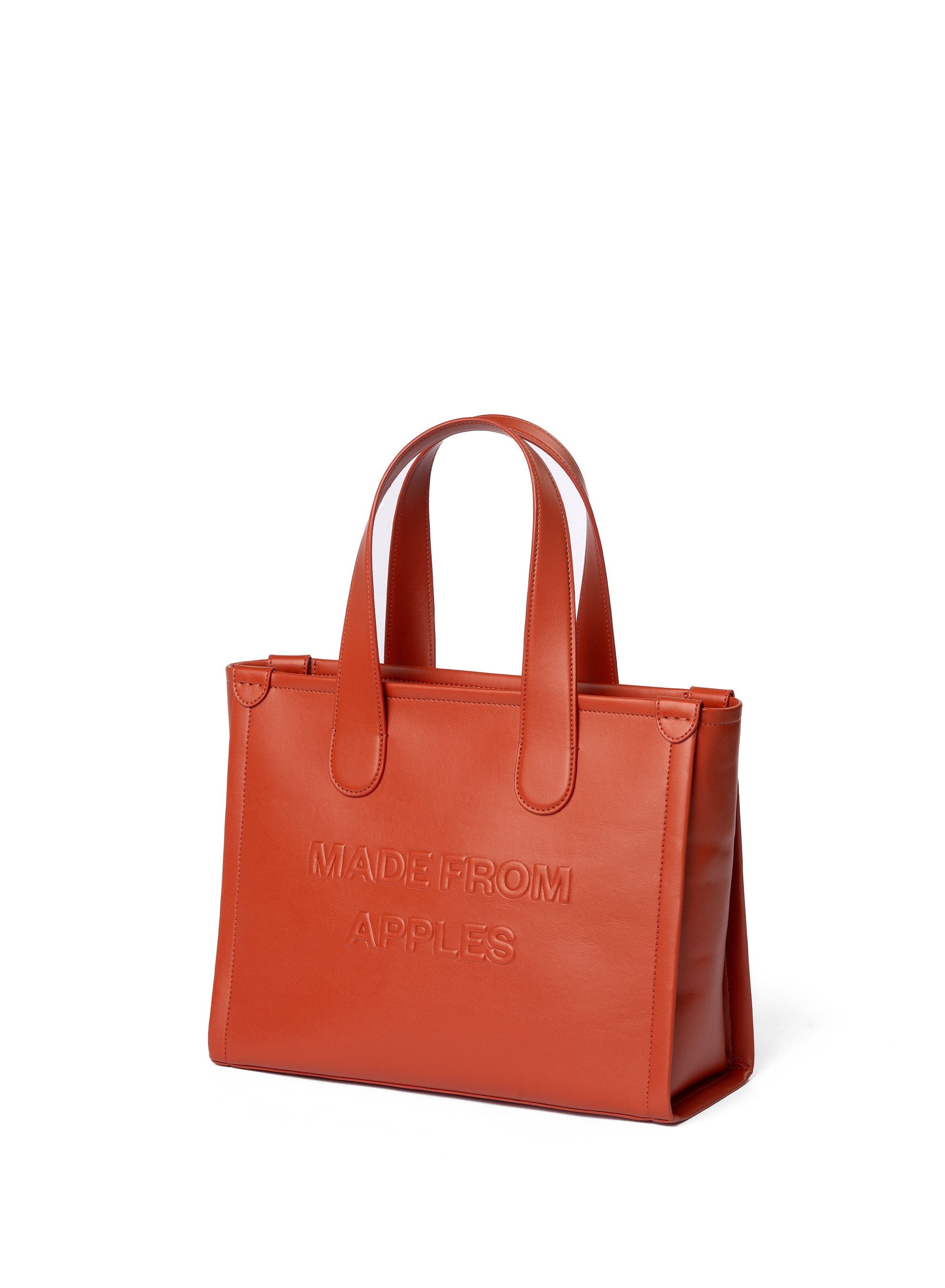 Alma L Apple Leather Vegan Tote Bag for Women | Eco-Friendly Terracotta Handbag | Perfect for Work, Travel & Everyday Use