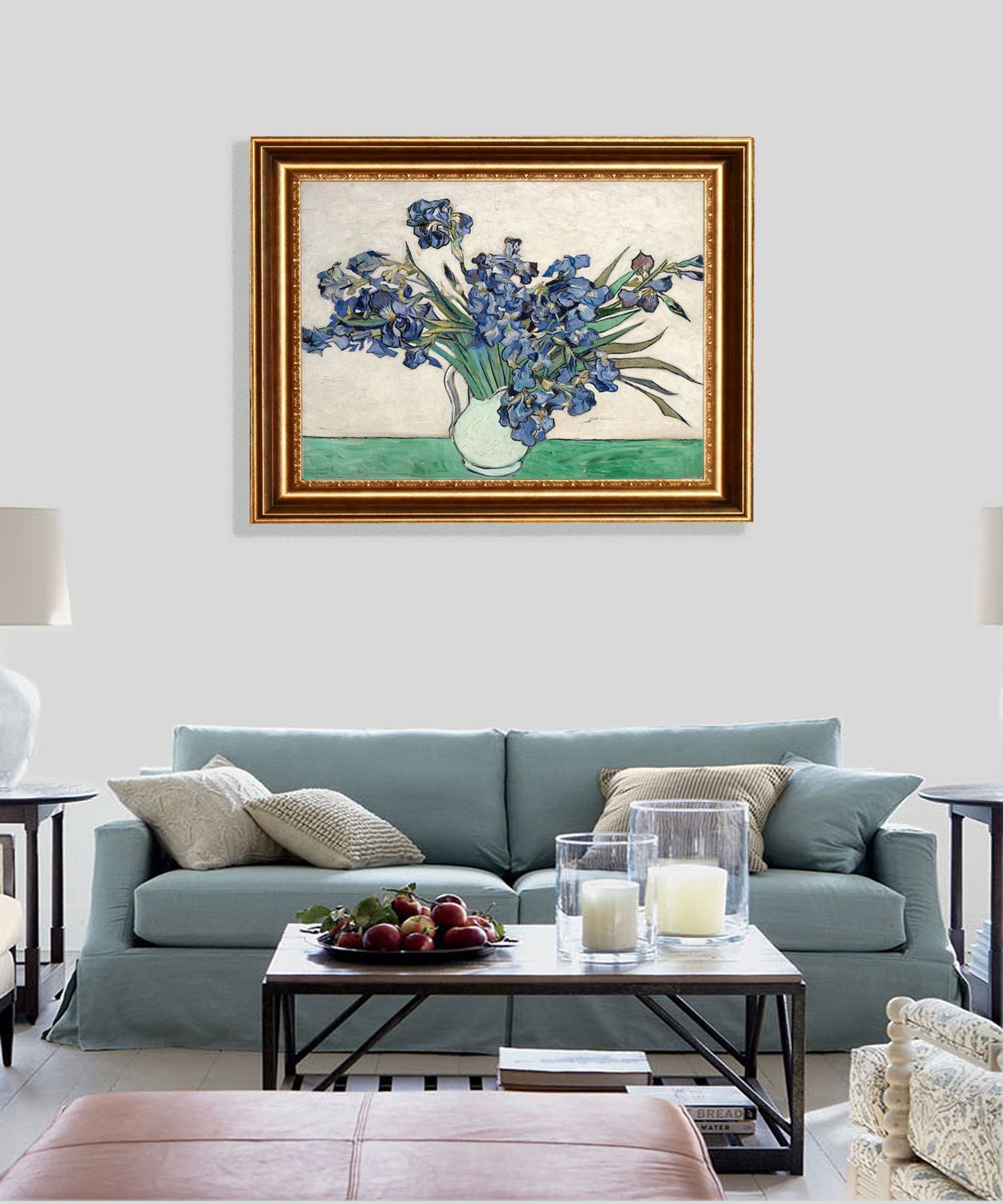 ELITEART Vincent Van Gogh Irises Giclee Art Canvas Print - Framed Wall Decor 29''x35'' - Perfect for Living Room, Bedroom & Office Decor