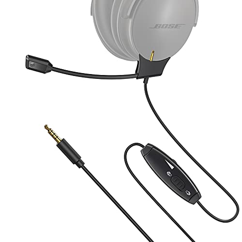 FULAIM Boom Microphone Cable for Bose QC35 & QC35 II Headphones - Volume Control & Mute Switch - Compatible with PC, Laptop, PS4, PS5, Xbox One Controller - Perfect for Gaming, Streaming & Online Meetings