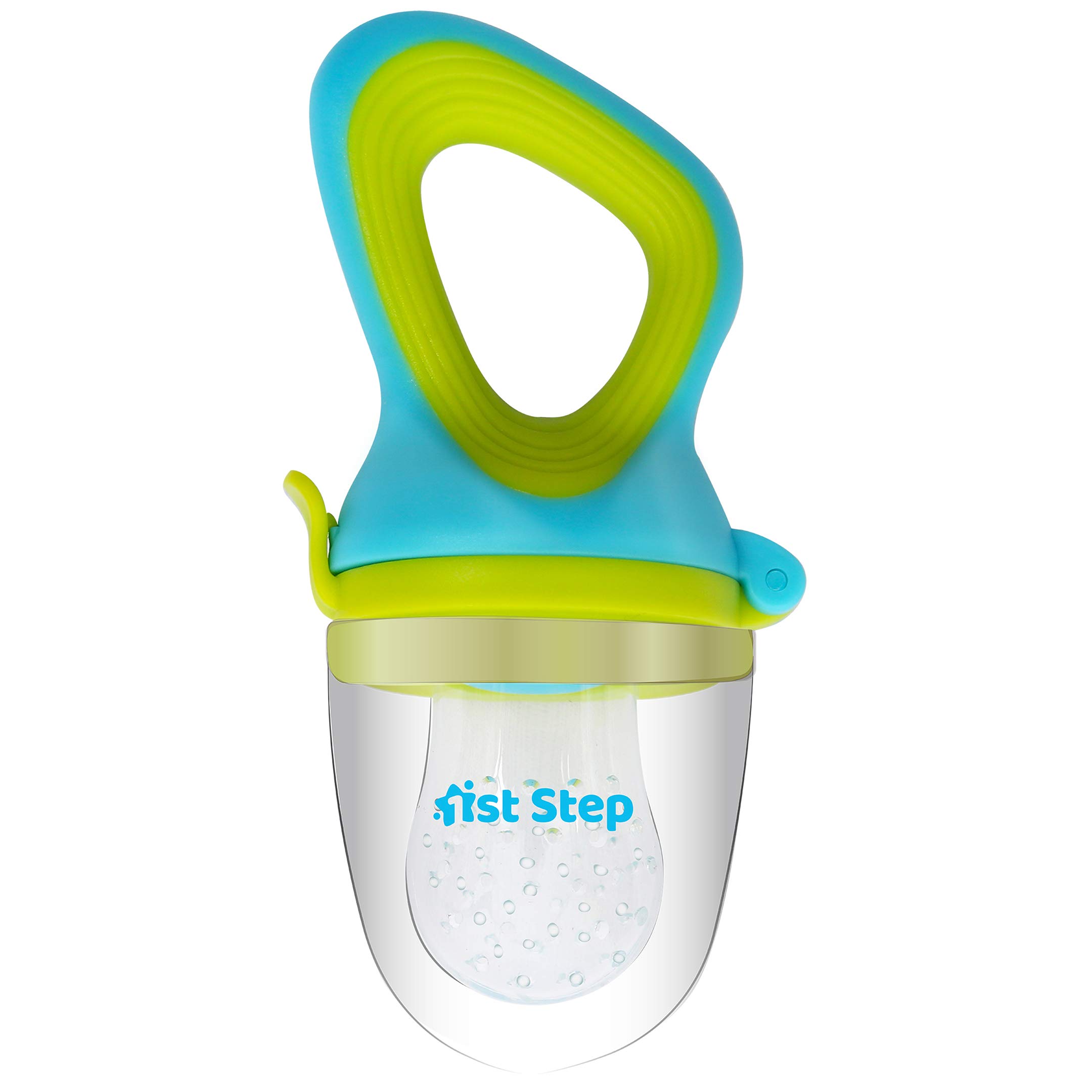 BPA Free Silicone Baby Fruit Feeder & Food Nibbler - Safe Teething Toy for Infants - 1st Step Baby Feeding Essentials (Blue) - Perfect for Soothing Gums & Introducing Solid Foods