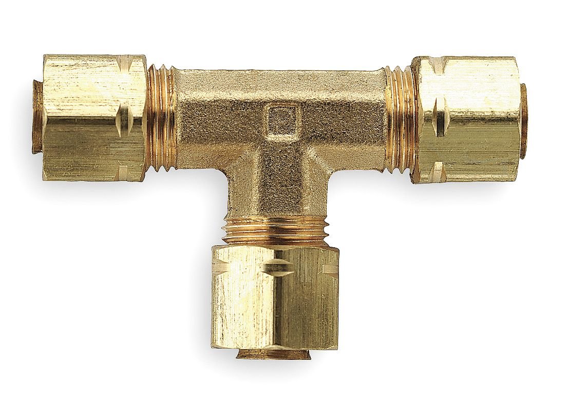 Parker Hannifin 164CA-12 Brass Compression Union Tee Fitting - 1/8