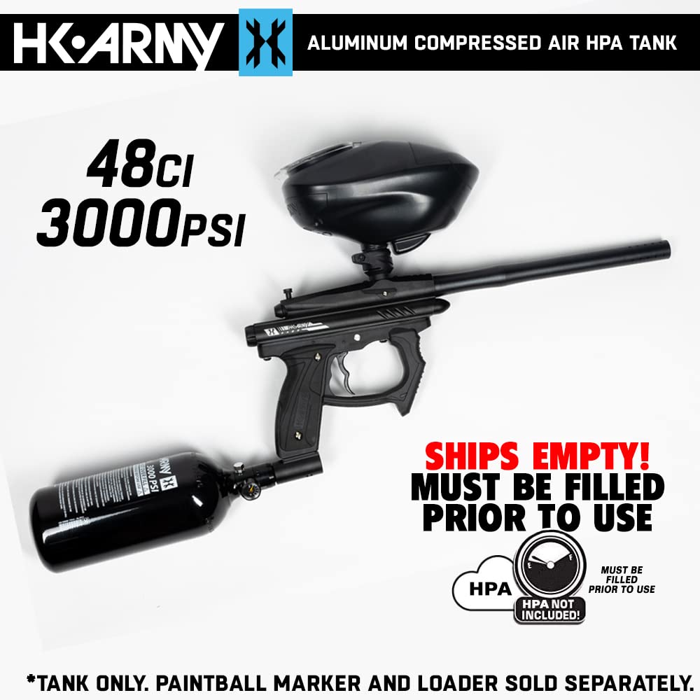 HK Army Aluminum HPA Paintball Air Tank with Standard Regulator - Lightweight Compressed Air System for Paintball & Airsoft Games