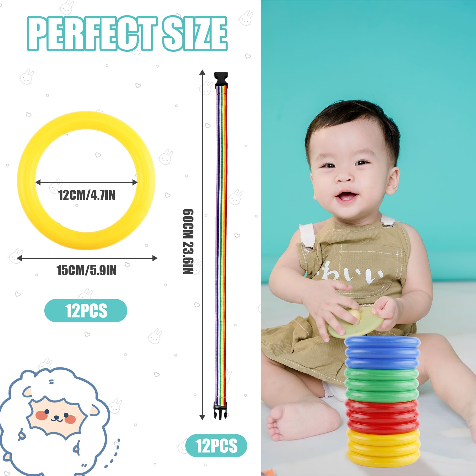 12pcs Toddler Walking Ropes - Detachable Preschool Transition Ropes for Daycare & Kindergarten | Safe Outdoor Walking Aid for Group Activities, Field Trips & Classroom Management