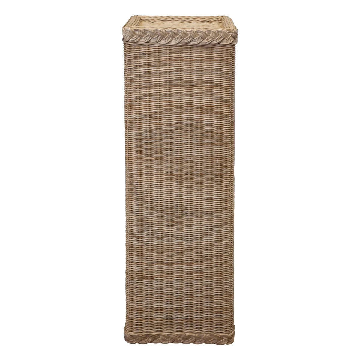 Braided Square Pedestal Stand - Elegant Home Decor for Plants, Sculptures & Display Items | Perfect for Living Room, Bedroom & Office Decorations