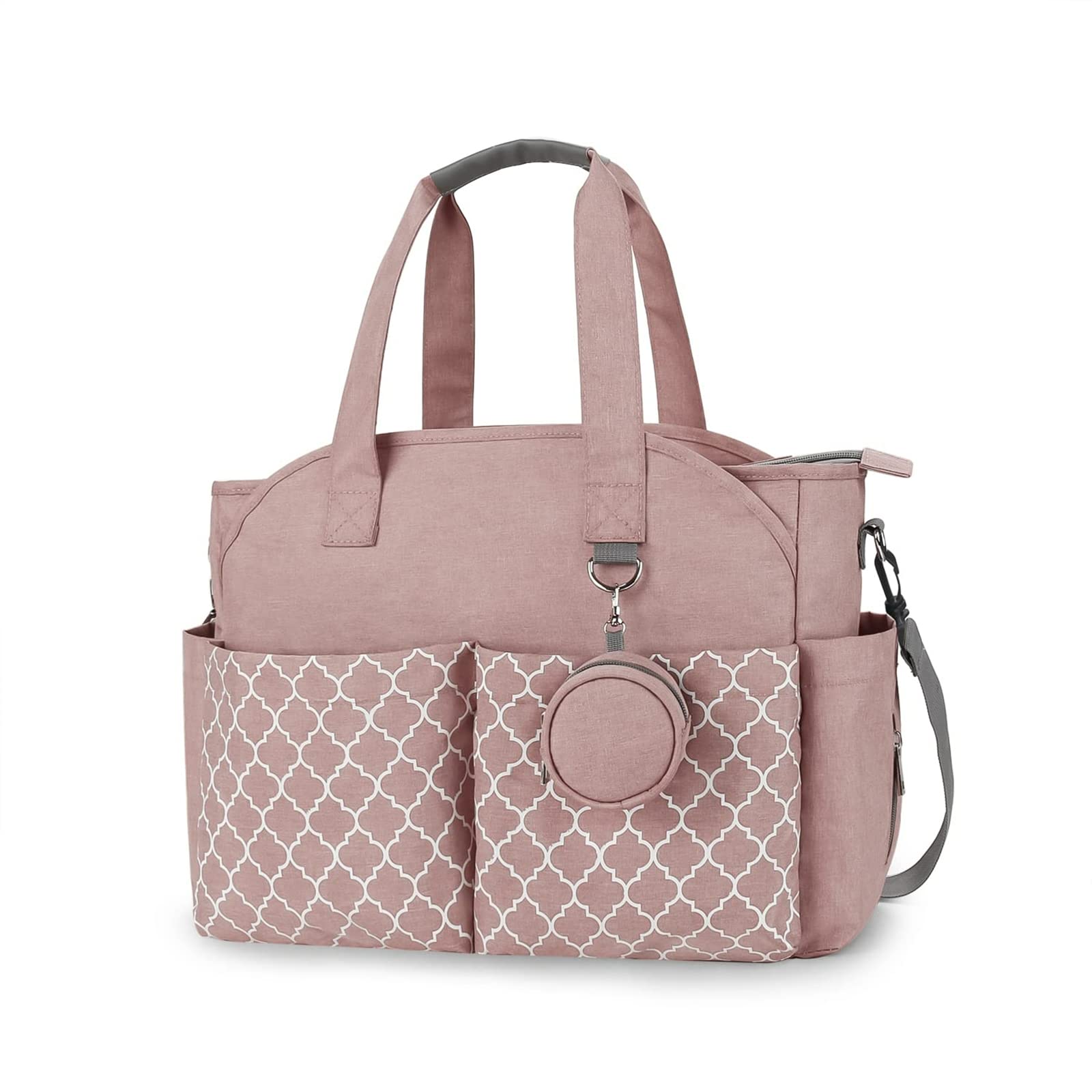 Large Diaper Bag Tote for Moms - Waterproof Baby Changing Bag with Insulated Pockets & Wipes Compartment | Perfect for Travel, Daycare & On-the-Go Parenting