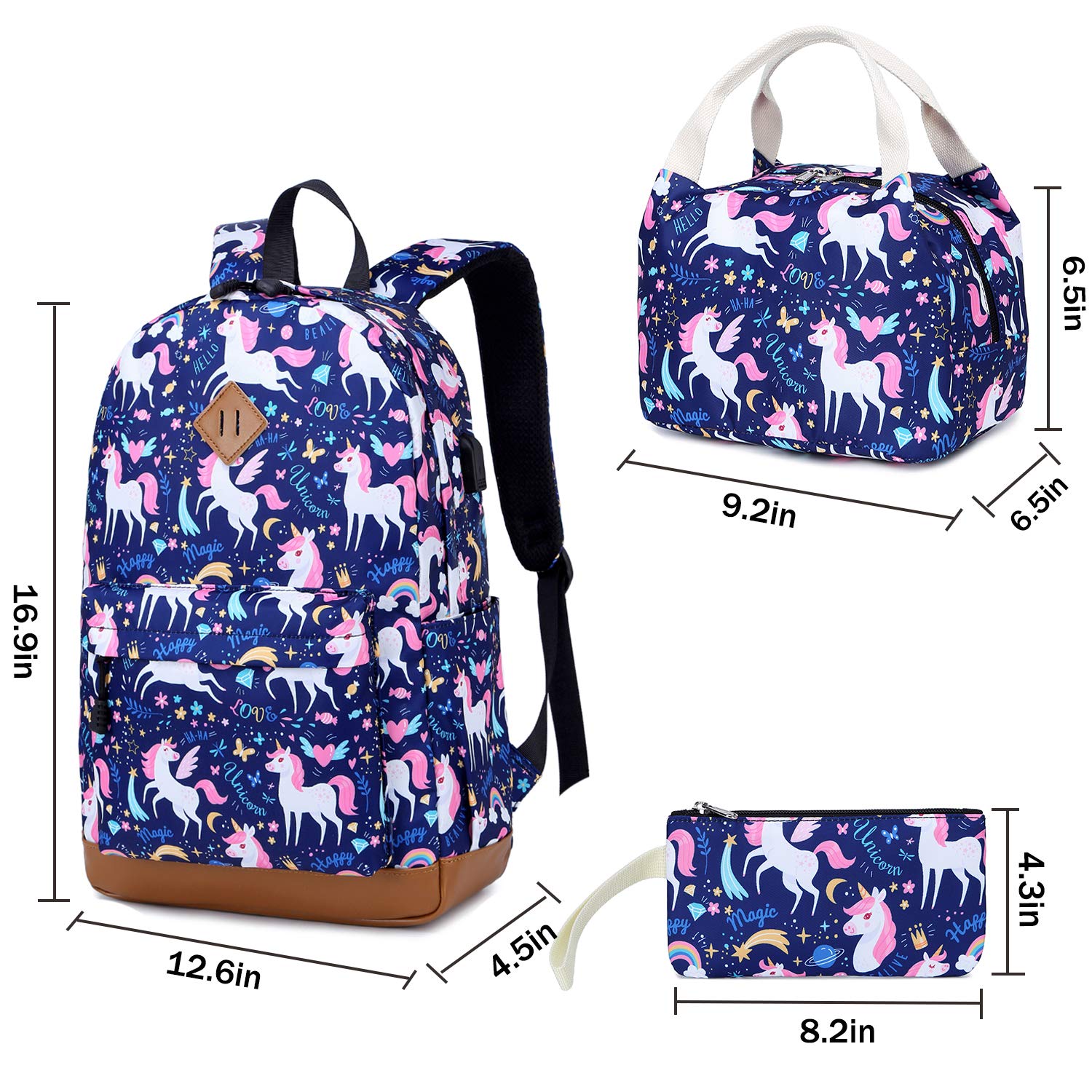 Soekidy Cute Fox & Unicorn Backpacks for Girls - Durable School Backpack Set for Kids, Preschool Bookbag - Perfect for School, Travel & Daily Use