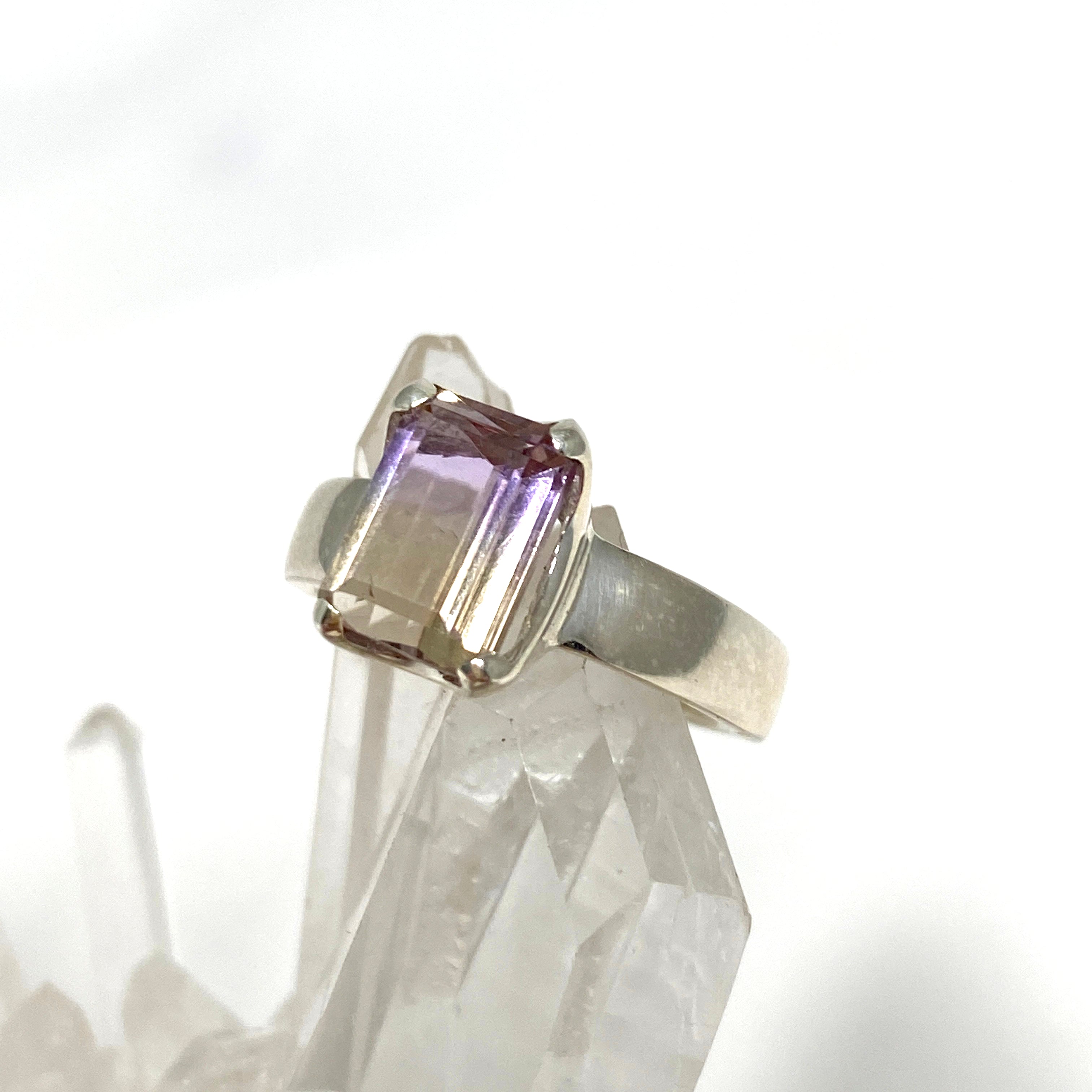 Stunning Ametrine Emerald Cut Faceted Ring PRGJ489 - Elegant Jewelry for Weddings, Anniversaries & Special Occasions