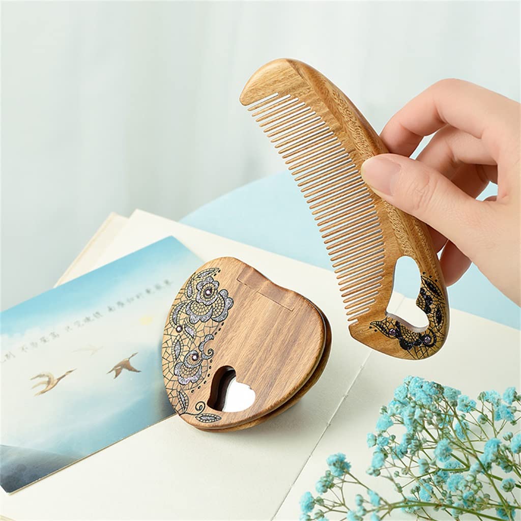 Portable Comb and Mirror Set - Perfect Gift for Long & Short Hair Care - Home & Travel Essential - Personal Hair Styling Accessories for Men & Women