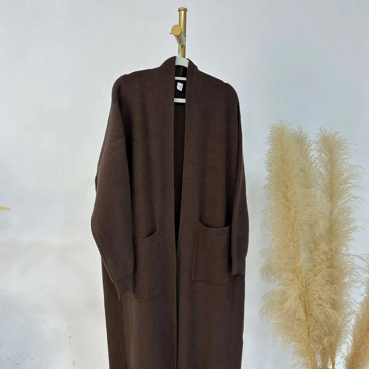 Warm Winter Thick Knitted Abaya Coat with Inner Vest - Modest Islamic Dress for Women | Perfect for Prayer, Holidays & Cold Weather