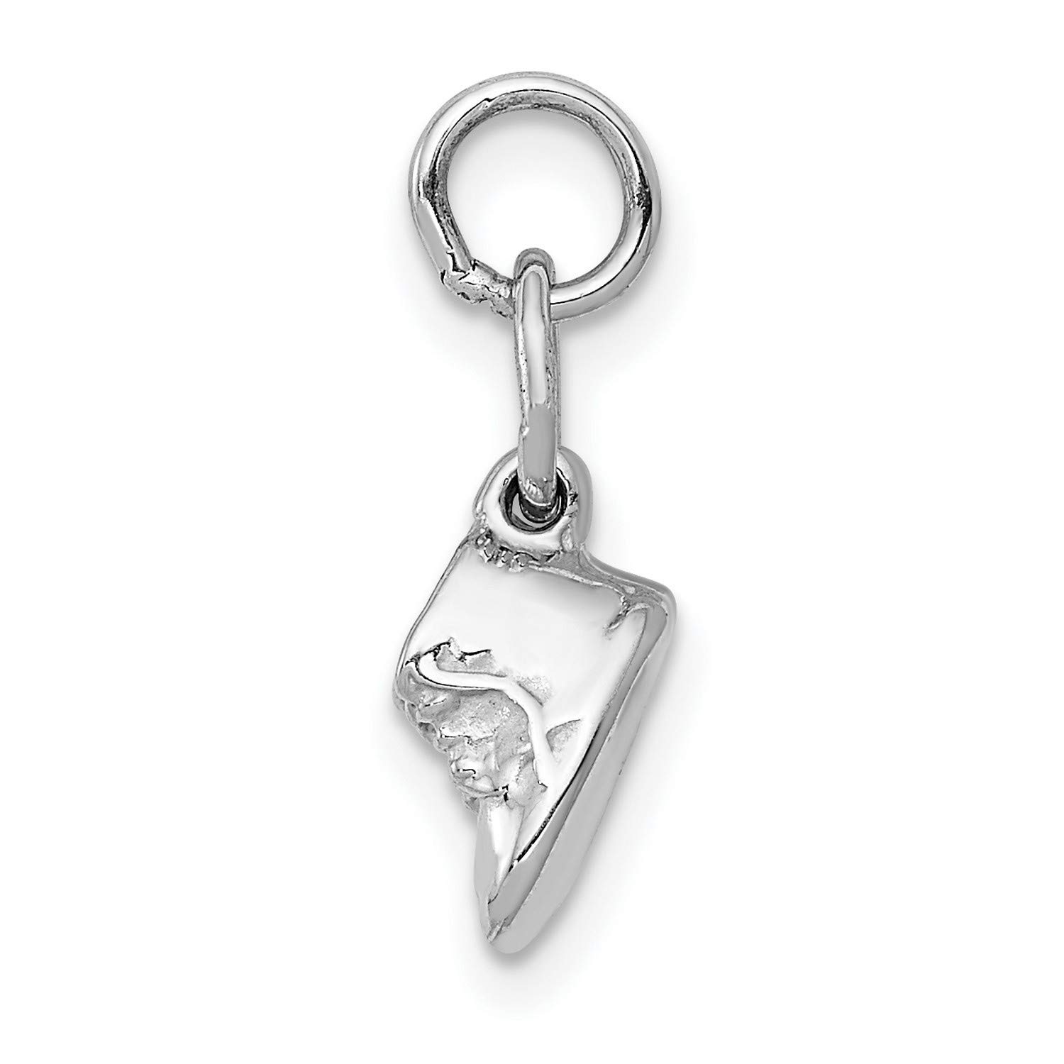 14K White Gold Baby Shoes Charm - 16mm x 12mm Tiny Footprint Pendant for Necklace, Bracelet & Keepsake Jewelry - Perfect Baby Shower Gift & Newborn Memory Keepsake
