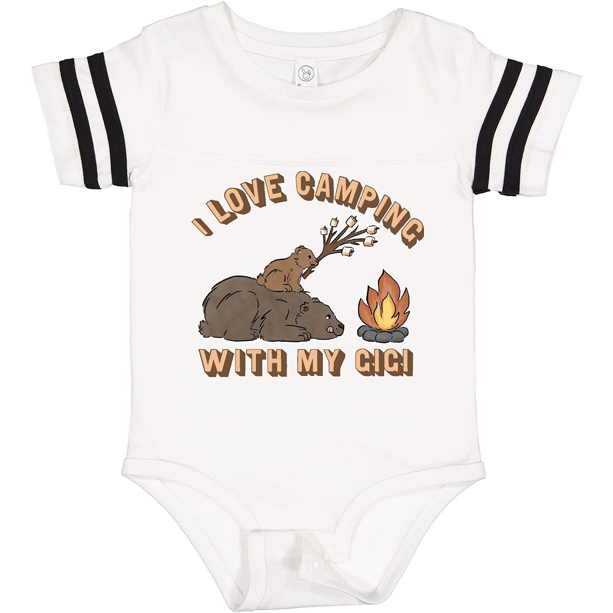 Inktastic I Love Camping with My Gigi Baby Bodysuit - Cute Infant Onesie for Outdoor Adventures, Family Camping Trips & Grandparent Bonding Moments