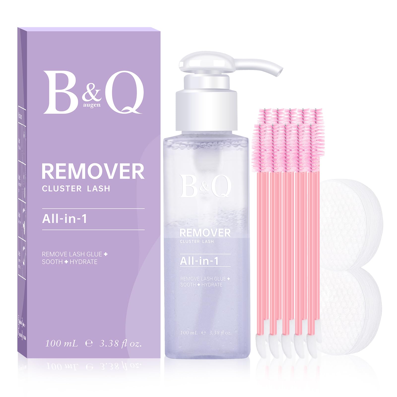 Professional Cluster Lash Remover & Adhesive Remover - 100ml Gentle DIY Eyelash Glue Remover for Home Use - Perfect for Lash Extensions, False Lashes & Cluster Lashes Removal