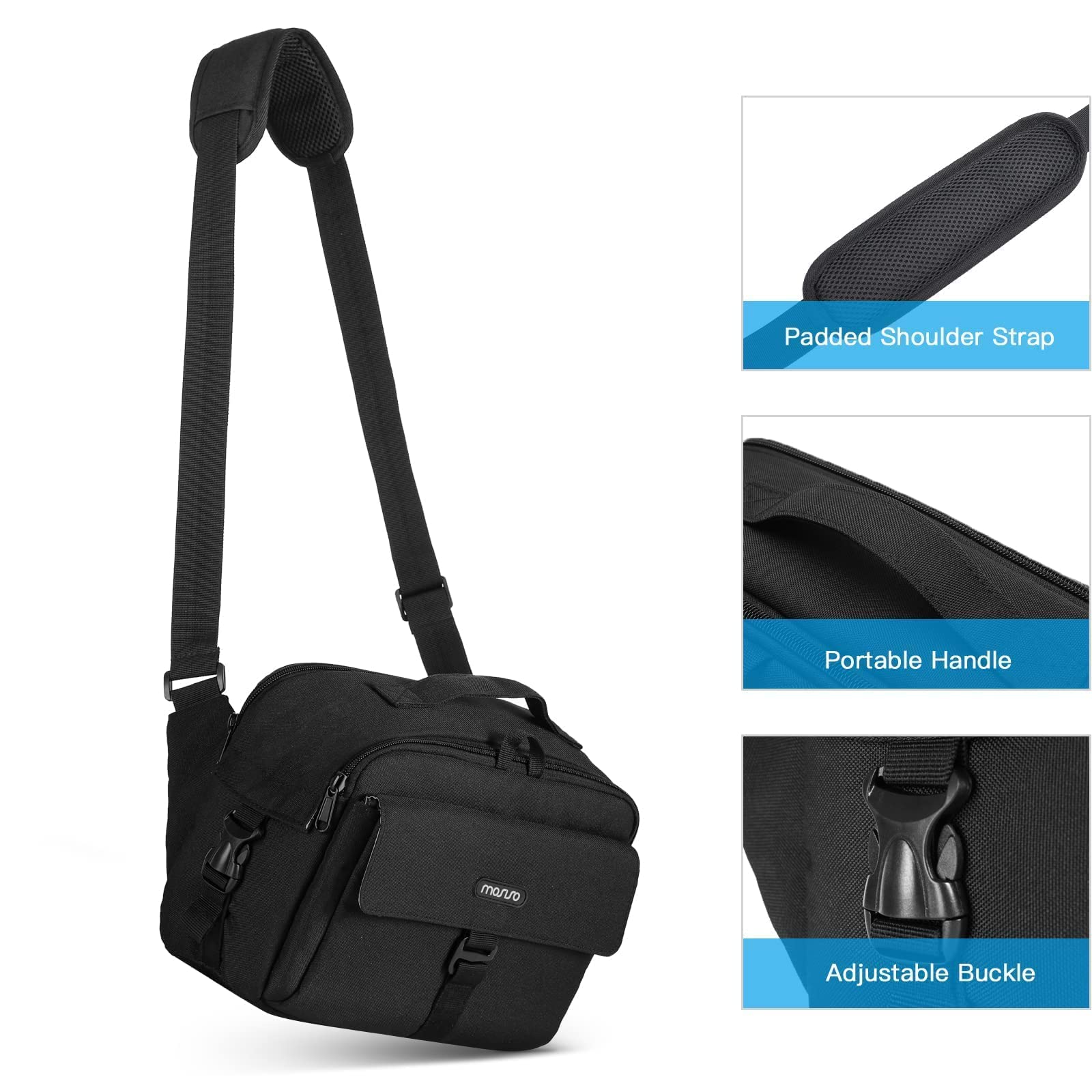 MOSISO Waterproof DSLR Camera Backpack - Hardshell Protective Case for Canon, Nikon, Sony Mirrorless/SLR Cameras with Removable Insert | Travel Photography Bag, Crossbody Shoulder Messenger Bag for Outdoor Shooting & Daily Use
