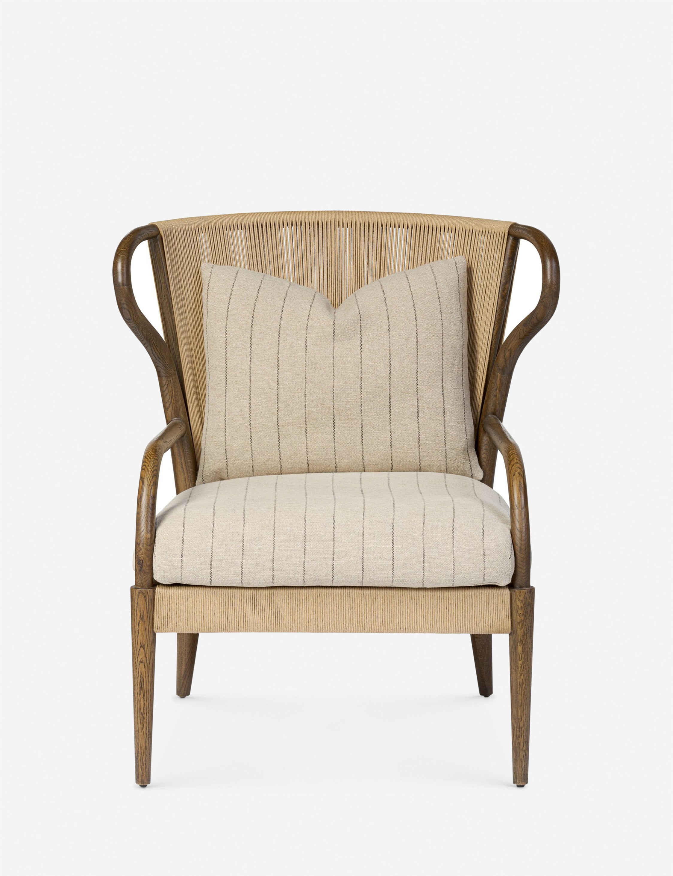 Amira Accent Chair by Amber Lewis x Four Hands - Mid Century Modern Lounge Chair with Wooden Legs for Living Room, Bedroom & Office Decor