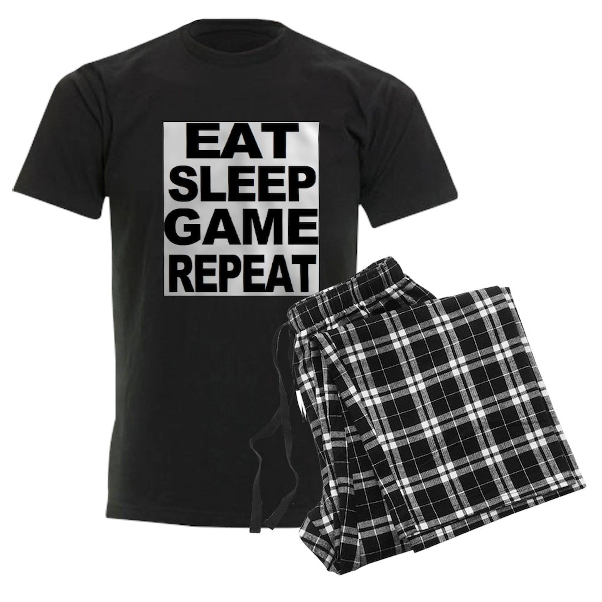 **Men's Dark Checkered Pajama Set - 2-Piece Lounge & Sleepwear for Comfortable Nights - Perfect for Relaxing at Home or Gift Giving**