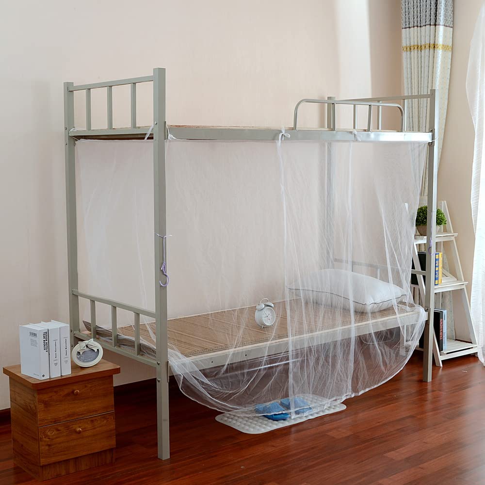 Kingla Home Mosquito Net for Bed Canopy - Durable 4 Corner King Size Post Netting Curtain with Hanging Kit (White) | Bedroom Decor for Summer Protection & Romantic Ambience