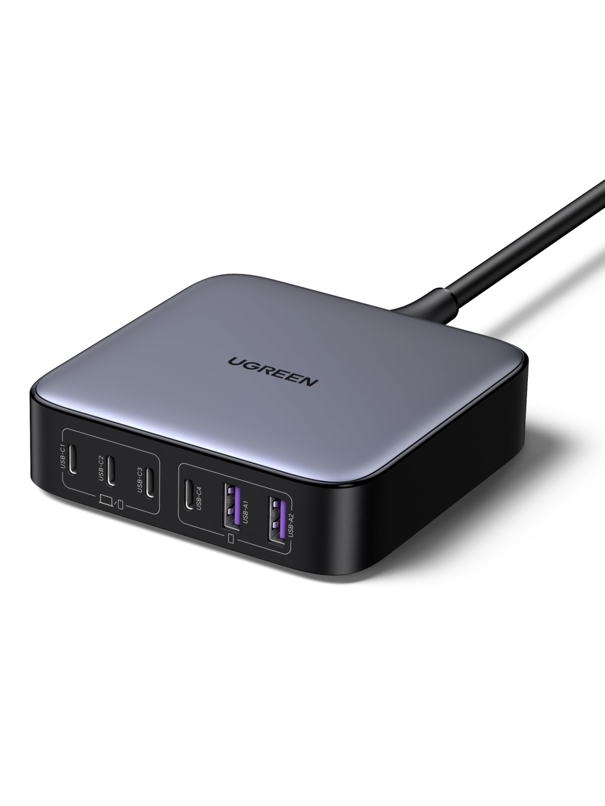 UGREEN Nexode 200W GaN II Fast Charger - 6 Port USB C Charging Station for MacBook Pro/Air M1/M2/M3, iPhone 16/15/14/13/12 Pro Max/Plus, Galaxy S24 Ultra - Includes 2M Power Cable - Perfect for Home, Office & Travel Charging Needs