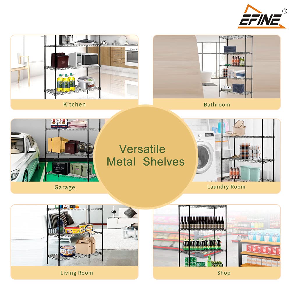 EFINE 2-Pack 5-Tier Adjustable Heavy Duty Carbon Steel Wire Shelving Unit - 30