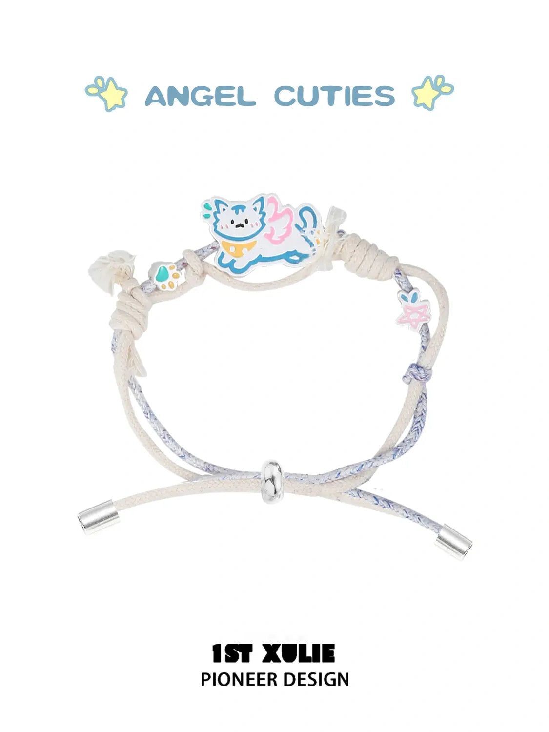 Angel Cuties Handwoven Cotton Rope Bracelet - Boho Chic Adjustable Wristband for Women | Perfect for Beach, Festival, and Everyday Wear