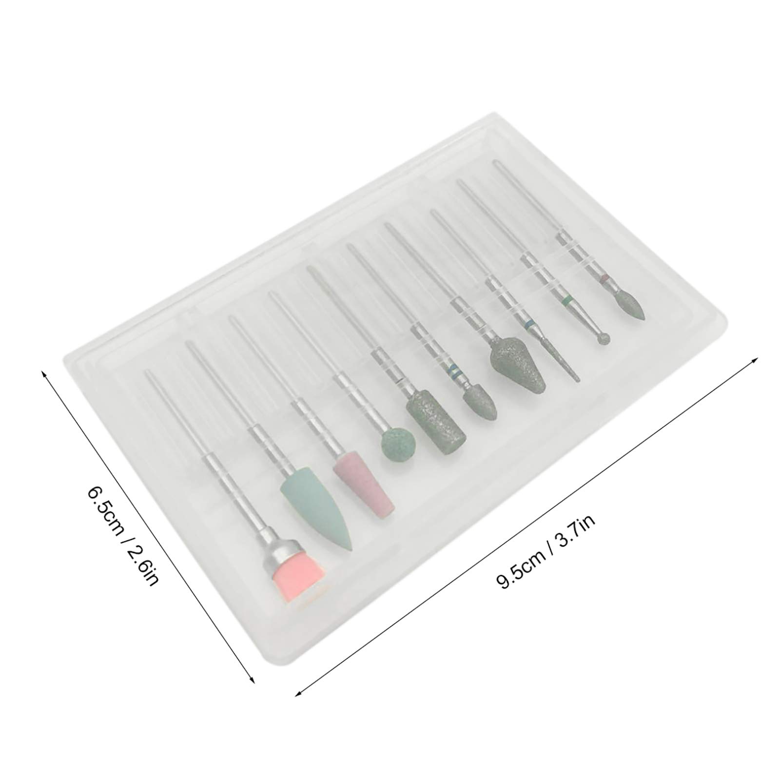 10PCS Nail Drill Bits Set - Professional Cuticle Cleaner, Dust Drill Brush & Rotary Polishing File for Manicure Pedicure - Nail Salon Tools for Home & Professional Use - Perfect for Nail Art, Acrylics & Gel Extensions