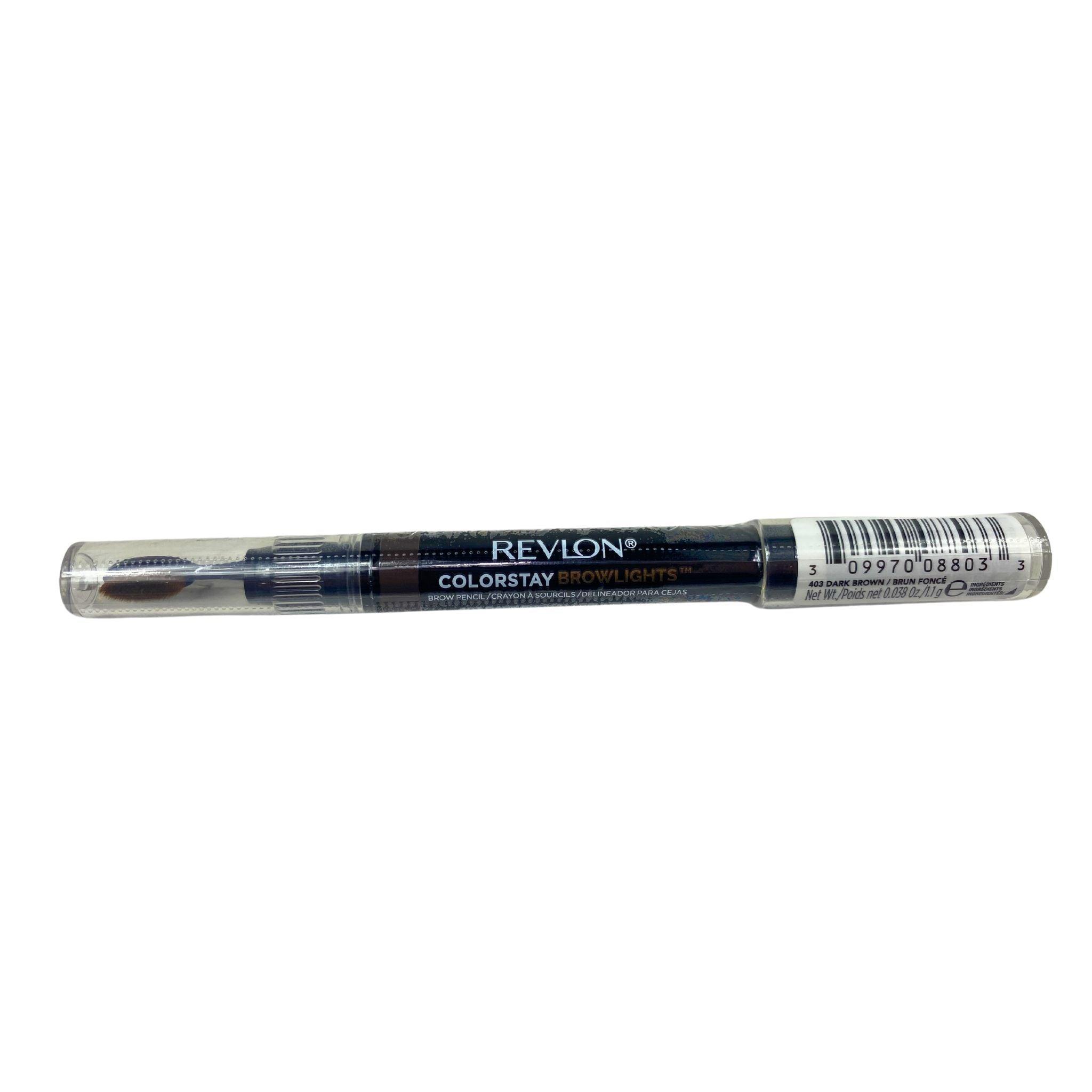 Revlon Colorstay Browlights Brow Pencil 403 Dark Brown 0.038OZ (50 Pcs Lot) - Natural Looking Eyebrow Makeup for Daily Use, Professional Salon & Special Occasions