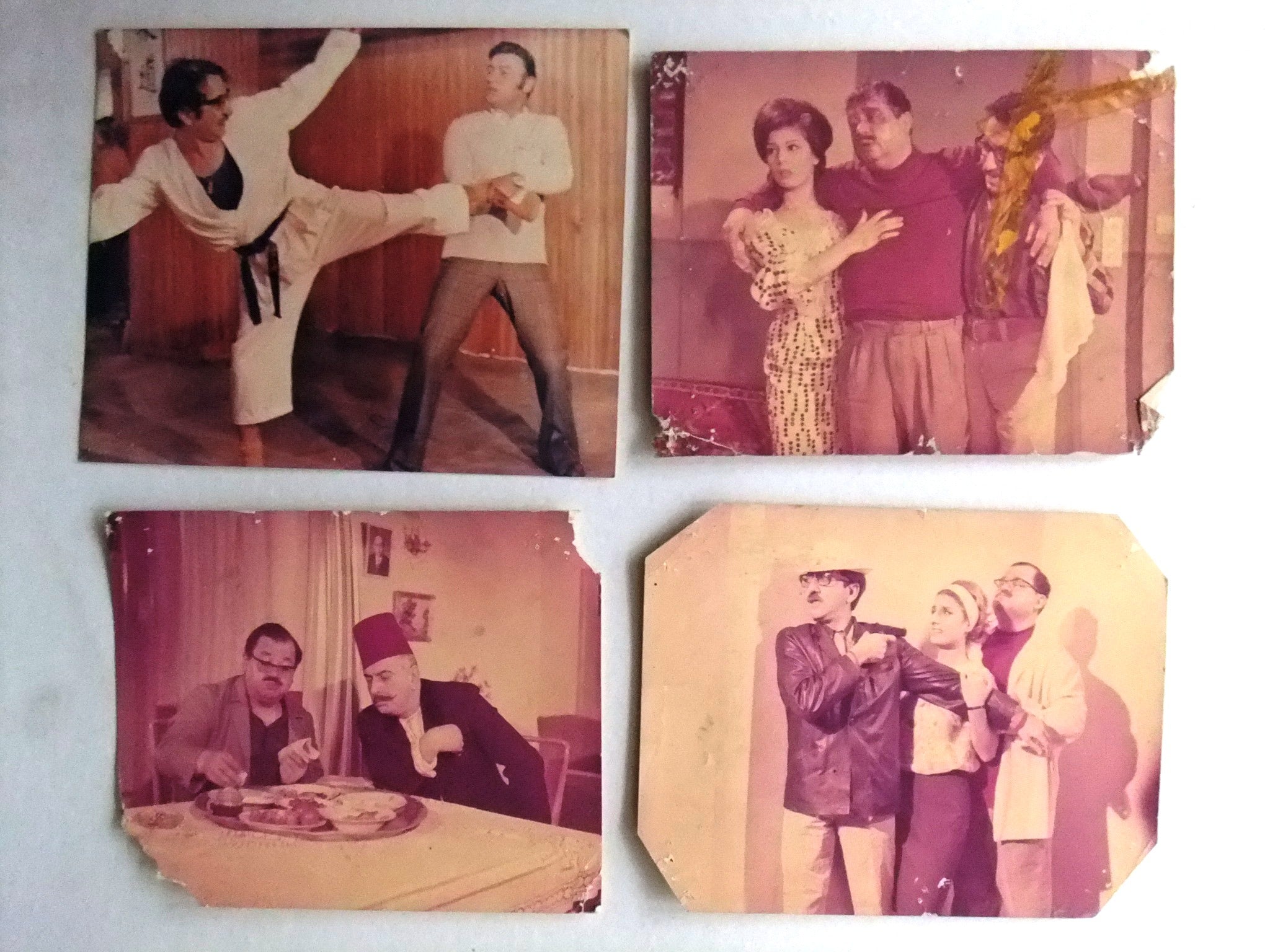 Vintage Lebanese Arabic Movie Photos Set of 27 - Mesk & Anbar Film Stills Featuring Draid Laham, 1970s Cinema Memorabilia for Collectors, Home Decor & Cultural Displays