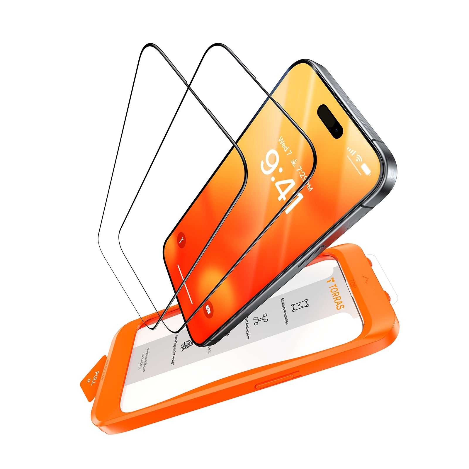 Tempered Glass Screen Protector for iPhone 15 Pro Max - 9H Hardness, HD Clear, Anti-Scratch, Bubble-Free - Perfect for Work, Travel & Everyday Protection