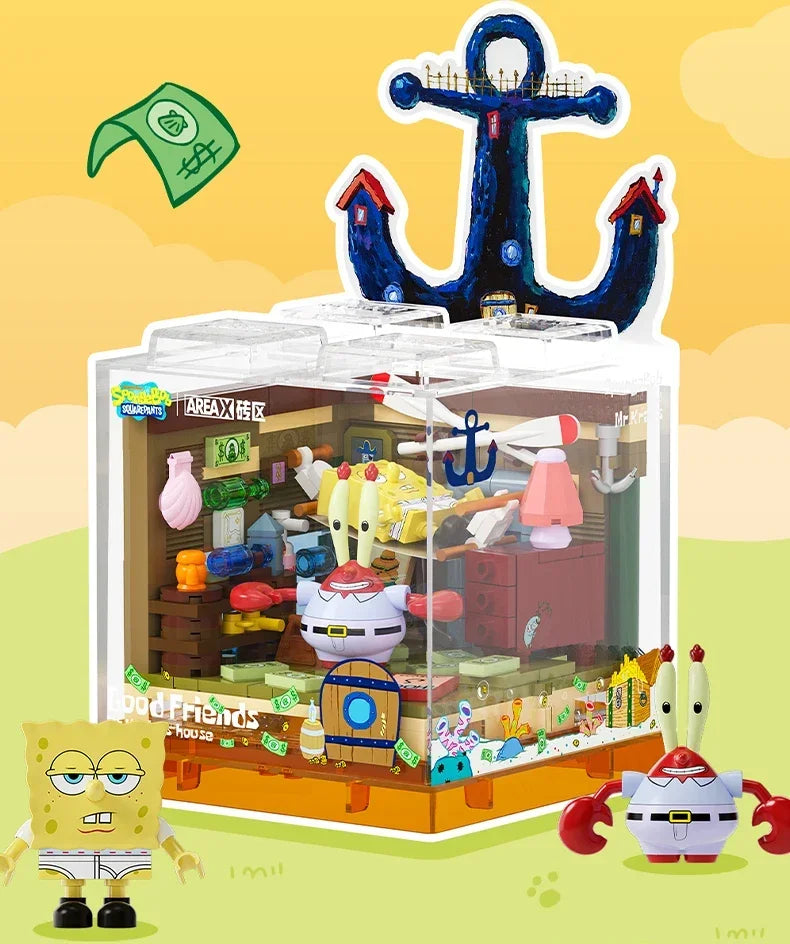 SpongeBob SquarePants Pineapple House Building Blocks Set - DIY Toy for Kids with Restaurant, Anchor & Tree House Accessories | Creative Play & Gift Idea for Birthday & Christmas